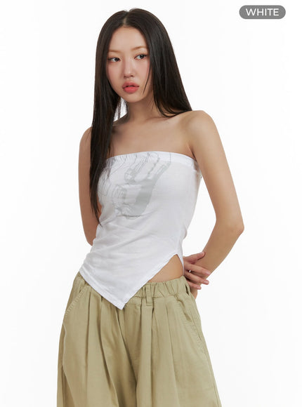 graphic-tube-top-cu404 / White