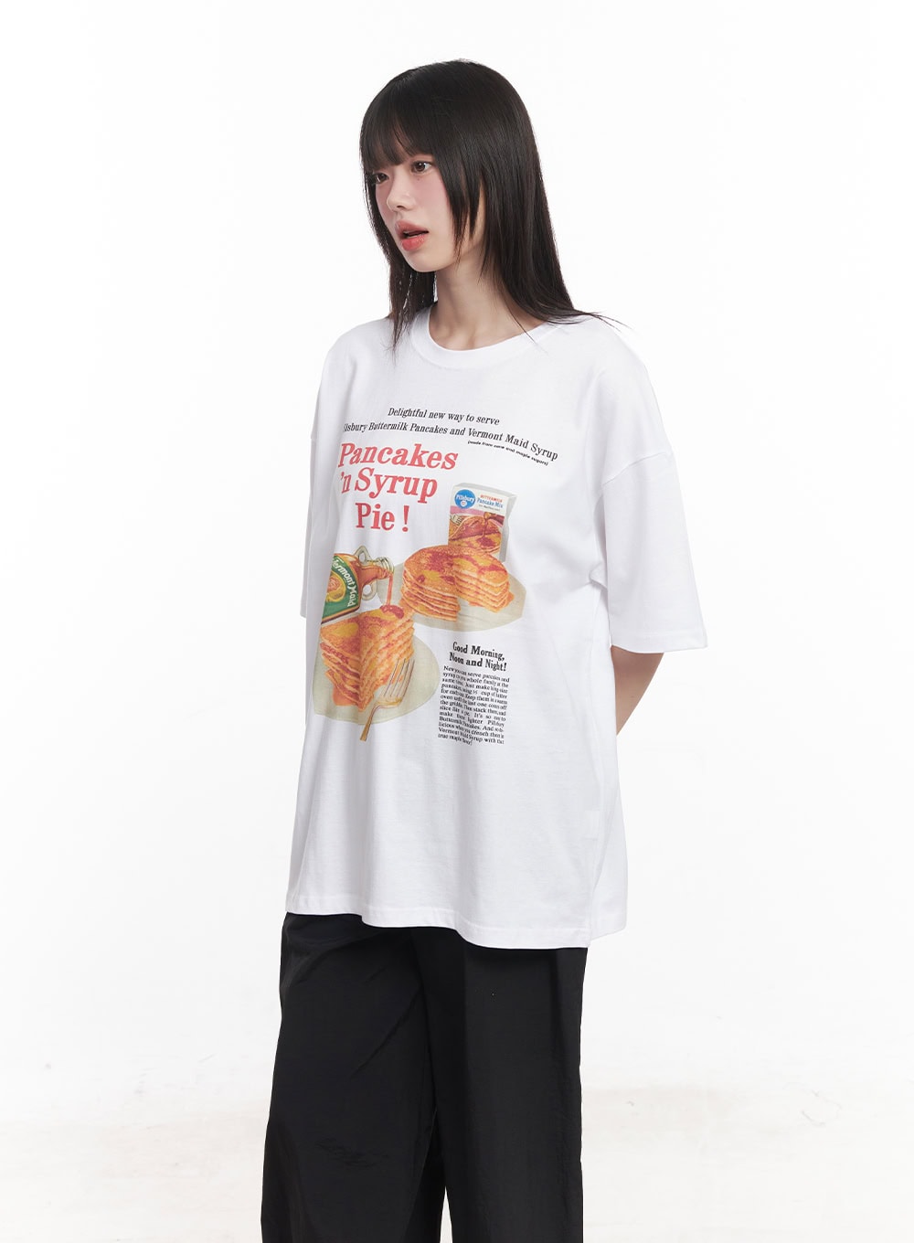 breakfast-mood-oversized-tee-cy521 / White