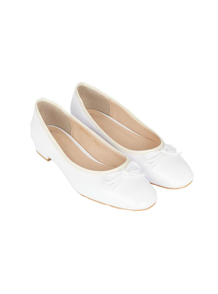 ribbon-gloss-ballet-flats-cy515 / White