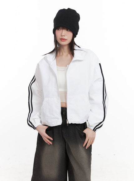 Striped Loose-Fit Windbreaker CJ528