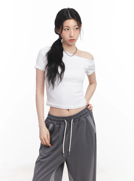 one-shoulder-slim-fit-crop-top-cu510 / White