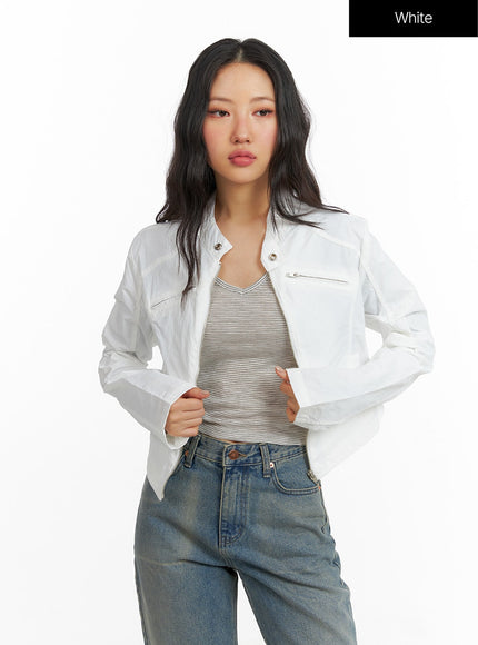 collar-pocket-jacket-cf407 / White