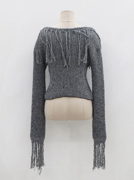 Collin Fringe Long Sleeve Knit CS28