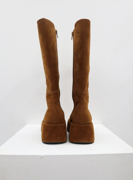 Platform Suede Knee High Boots CD08
