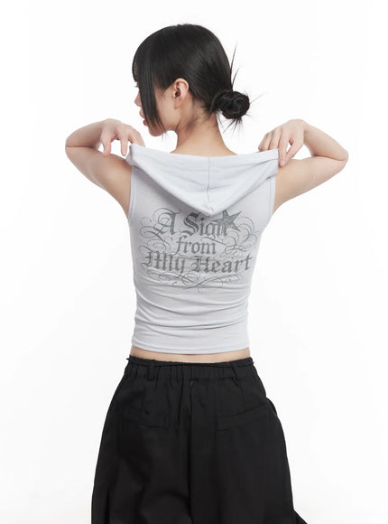 Quarter-Zip Sleeveless Hoodie CU505