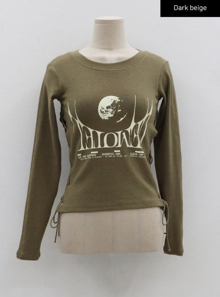 Lettering Print Side Cross Tie Top CO18