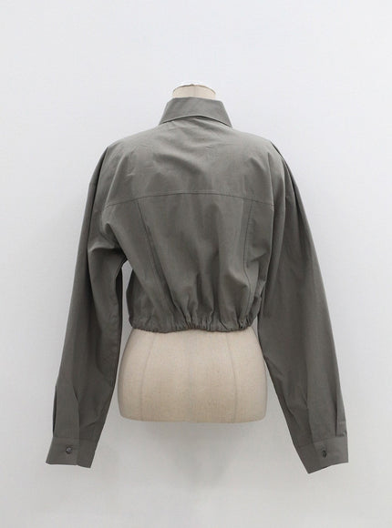 String Detail Cropped Shirt OF310