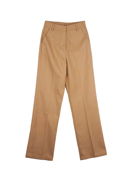 warm-straight-fit-slacks-on422 / Beige