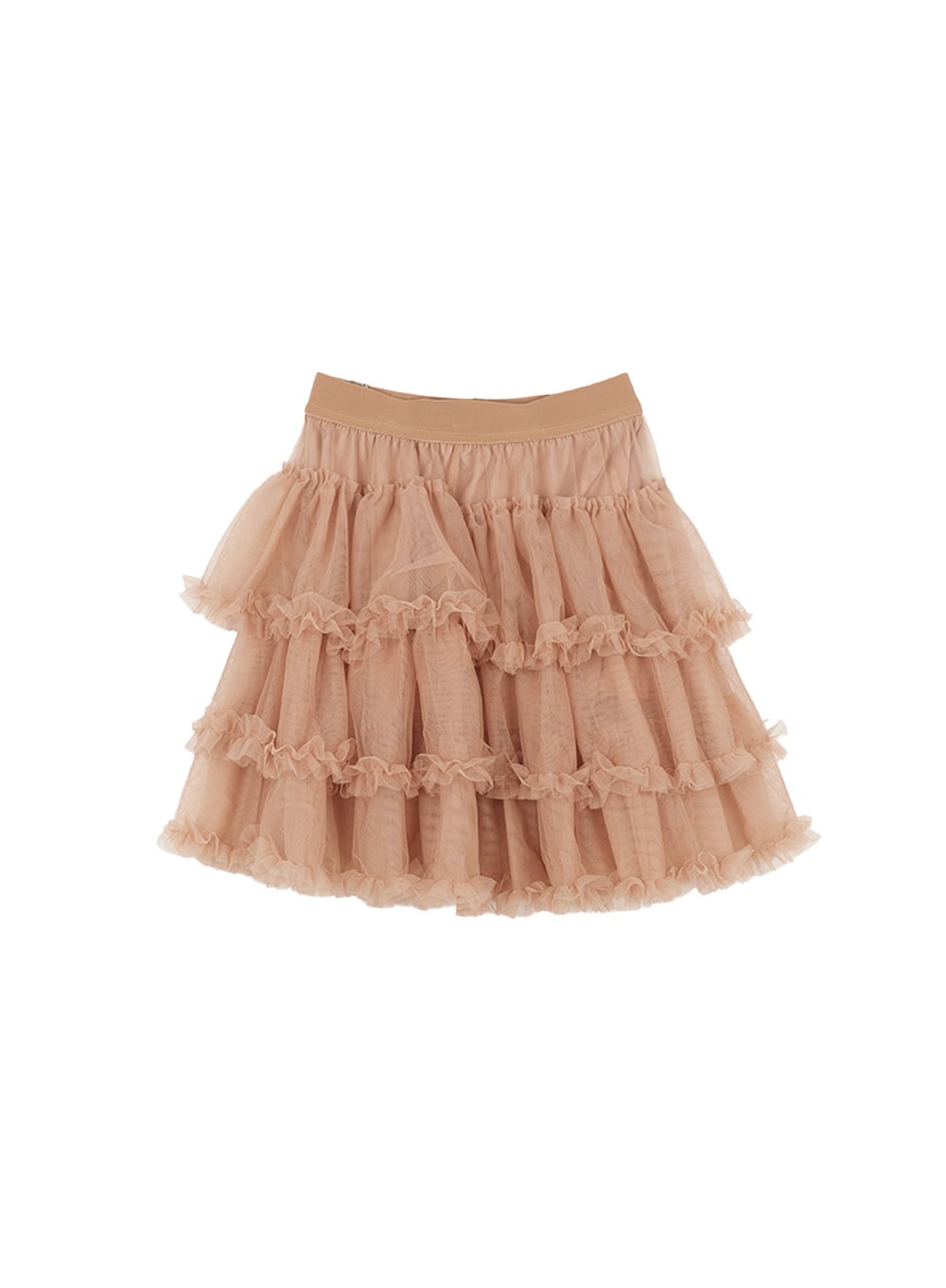 Tiered Ruffle Tulle Midi Skirt CM528