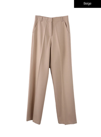 basic-straight-leg-tailored-pants-of408 / Beige