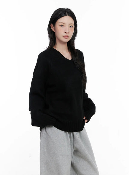 Oversized V-Neck Knit Sweater CS529