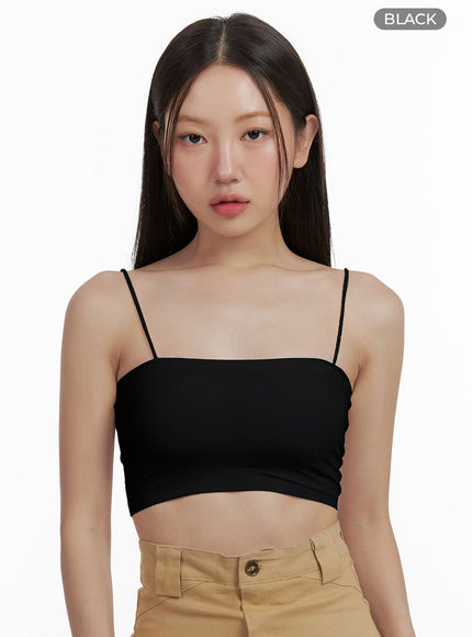 solid-crop-cami-top-ol401 / Black