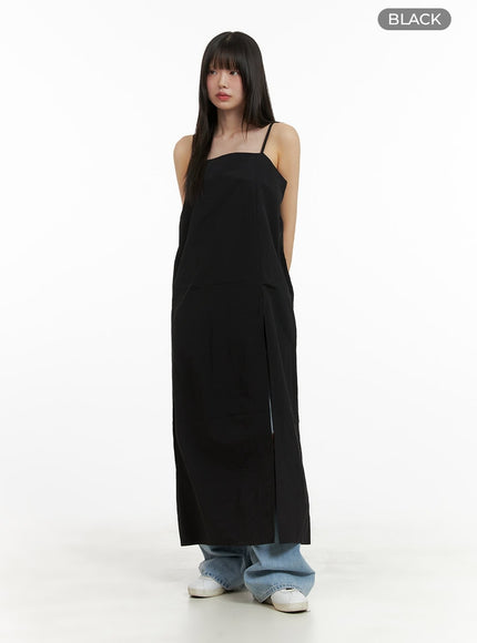 square-neck-sleeveless-maxi-dress-cy428 / Black