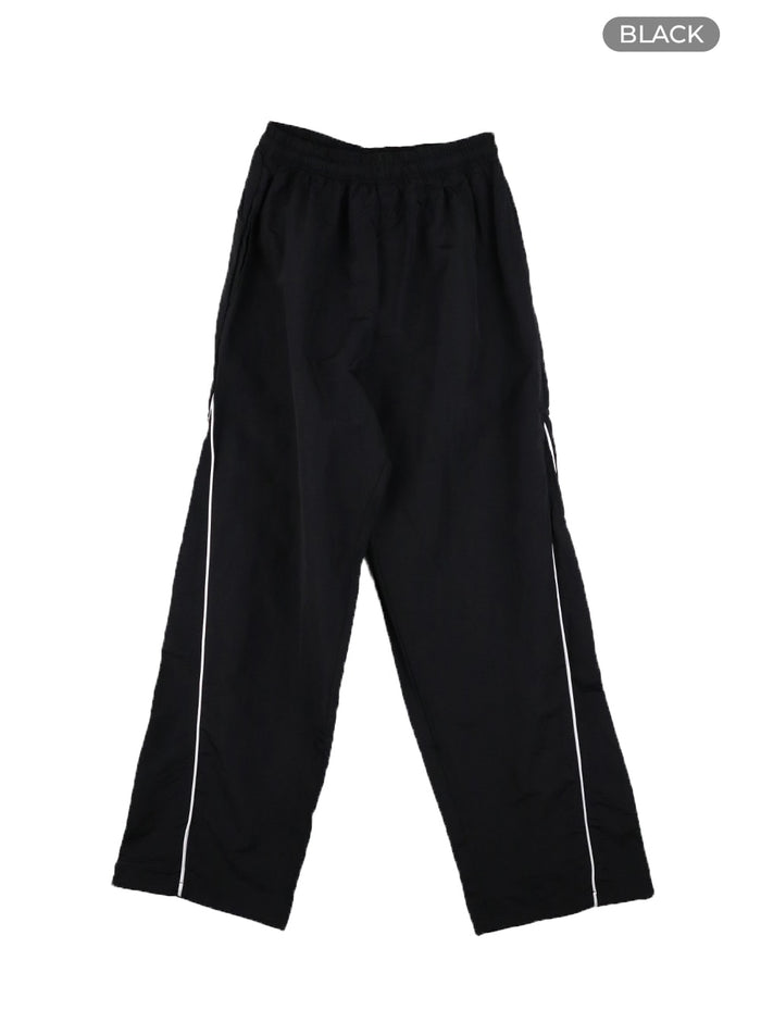 sporty-drawstring-trousers-om421 / Black
