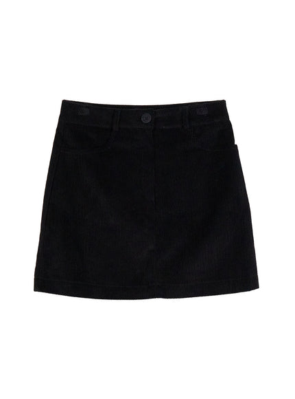 corduroy-chic-mini-skirt-cn401 / Black