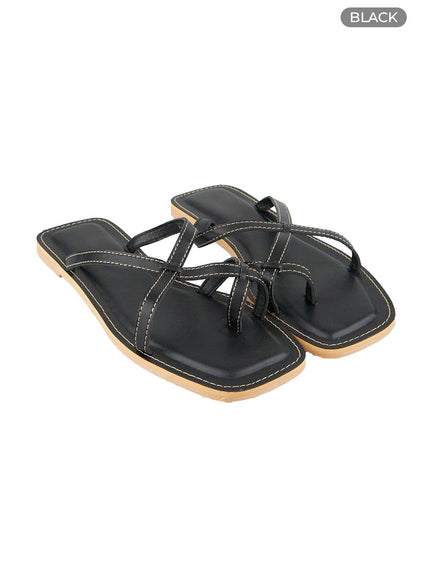 stitched-cross-sandals-oy424 / Black