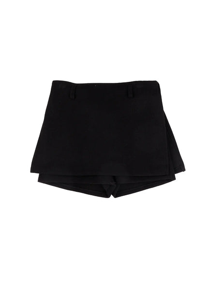 elegant-wool-mini-skort-cj506 / Black