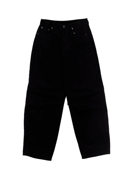 wide-leg-pintuck-trousers-cn513 / Black