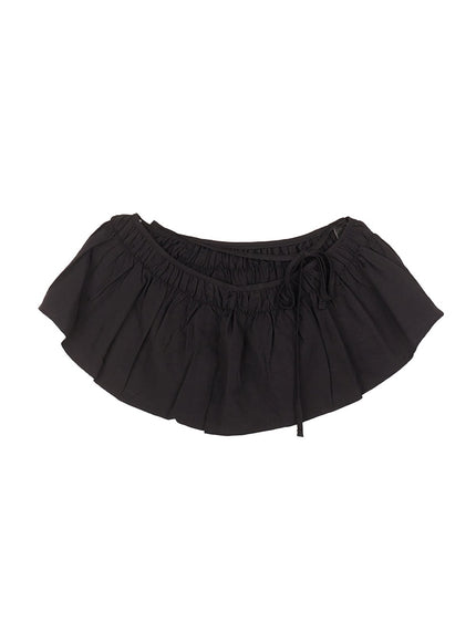 Ribbon Wrap Flare Mini Skirt CF525