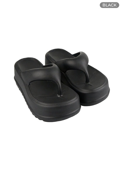 platform-thong-slides-ou418 / Black