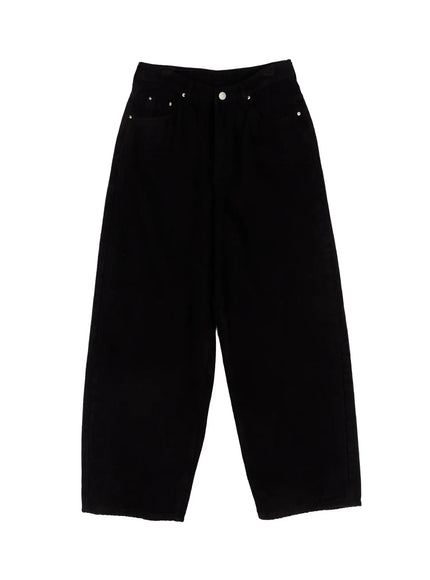 cozy-fleece-wide-leg-pants-cn526 / Black