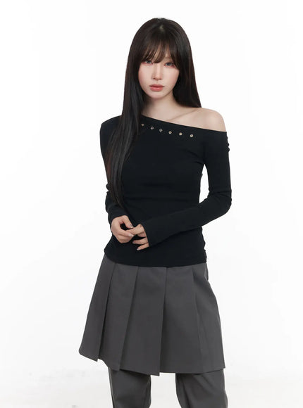 One-Shoulder Long Sleeve Top CF523