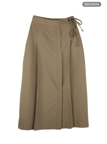 box-pleated-maxi-skirt-ol430 / Brown