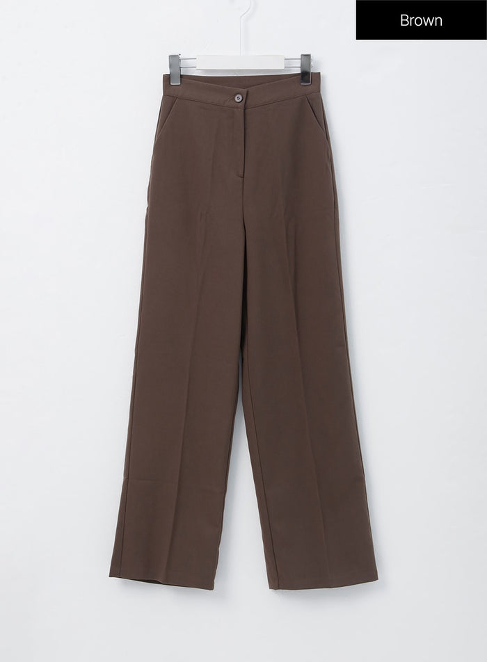 straight-leg-tailored-pants-oo304 / Brown