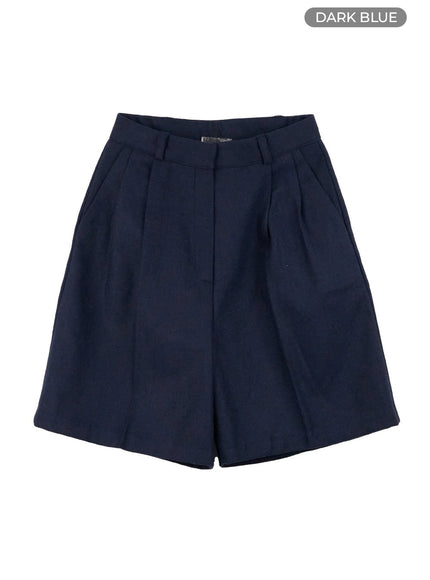 pintuck-solid-midi-trousers-oo416 / Dark blue