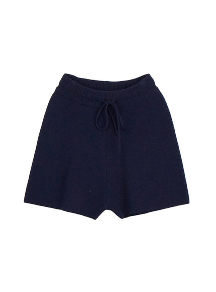 cozy-drawstring-knit-shorts-on422 / Dark blue