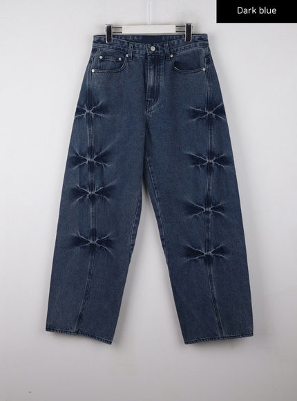 vintage-washed-wide-fit-jeans-unisex-cd329 / Dark blue