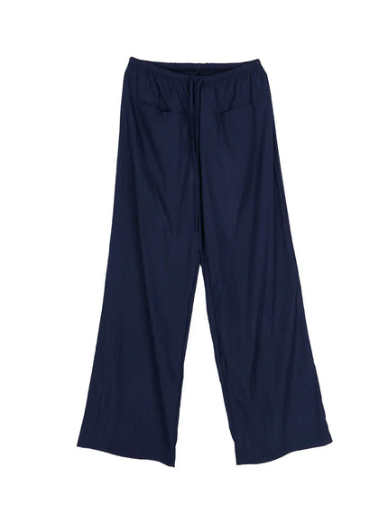 nylon-wide-summer-pants-cd805 / Dark blue