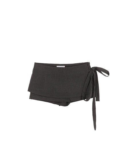 Striped Wrap Mini Skort CM528