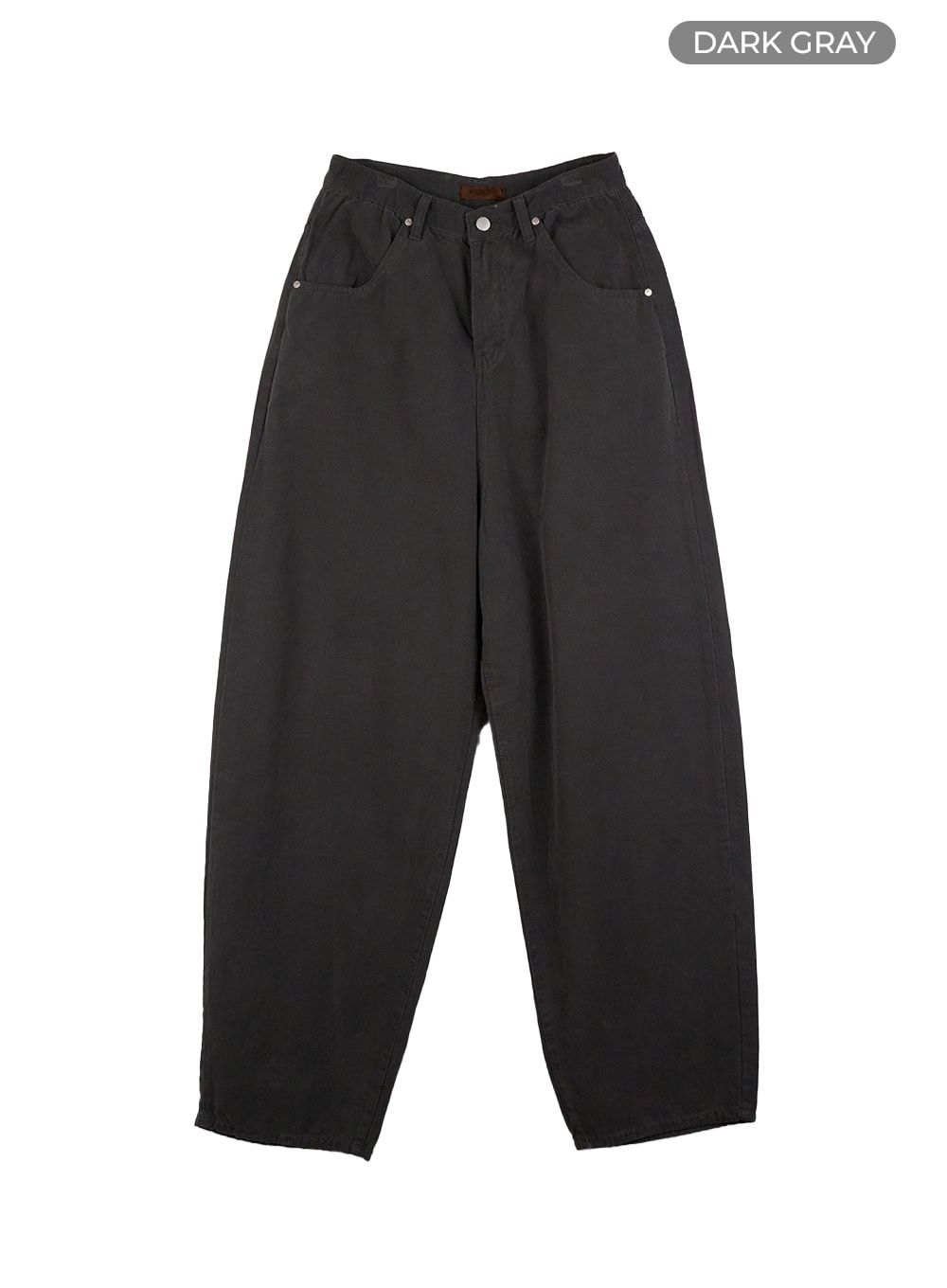 solid-cotton-wide-leg-pants-co415 / Dark gray