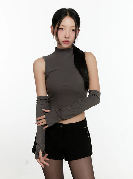 sleeveless-knit-set-with-arm-warmers-cn506 / Dark gray