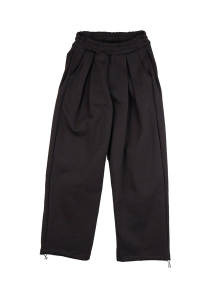 cozy-pintuck-wide-leg-sweatpants-cj509 / Dark gray