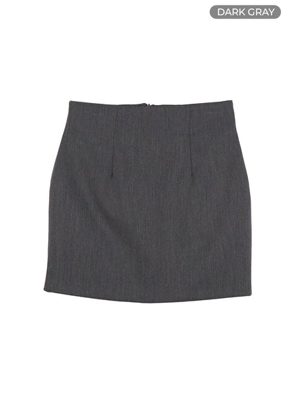 high-waist-basic-mini-skirt-ol423 / Dark gray
