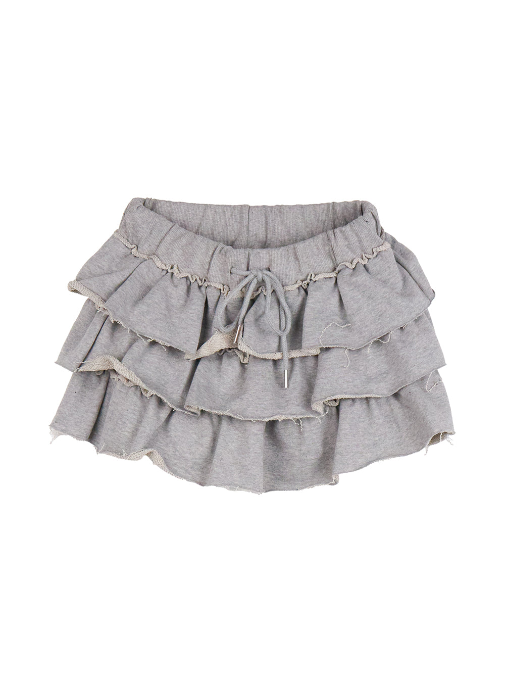 sweetheart-ruffle-mini-skirt-cj529 / Gray