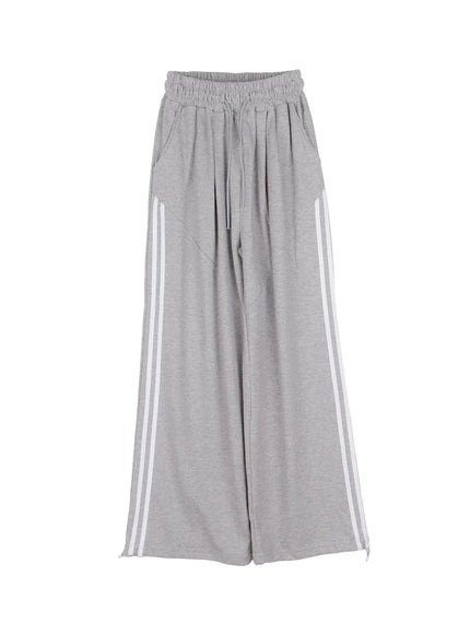 contrast-stripe-wide-pants-cs526 / Gray