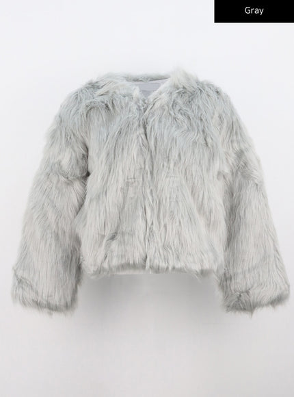 soft-faux-fur-jacket-co327 / Gray