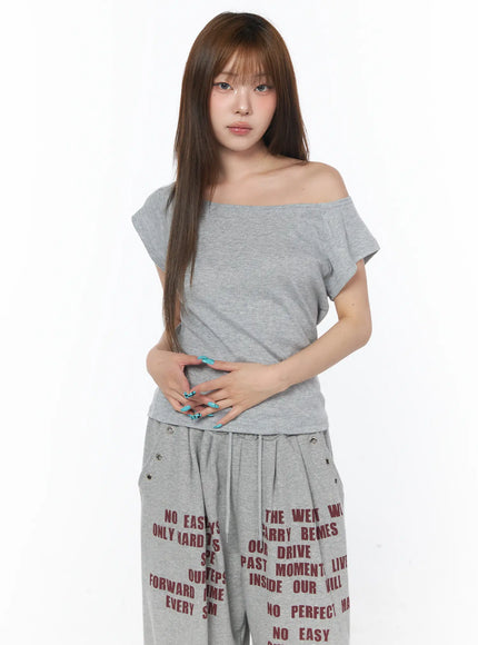 basic-boat-neck-short-sleeve-tee-cy529 / Gray