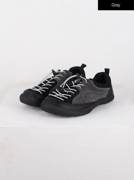 color-block-suede-sneakers-od327 / Gray