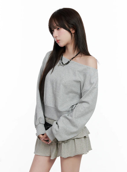 casual-off-shoulder-top-co520 / Gray