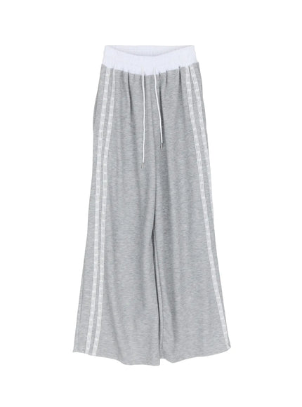 striped-lace-sweatpants-cm511 / Gray
