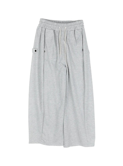 relaxed-fit-wide-leg-sweatpants-cg514 / Gray