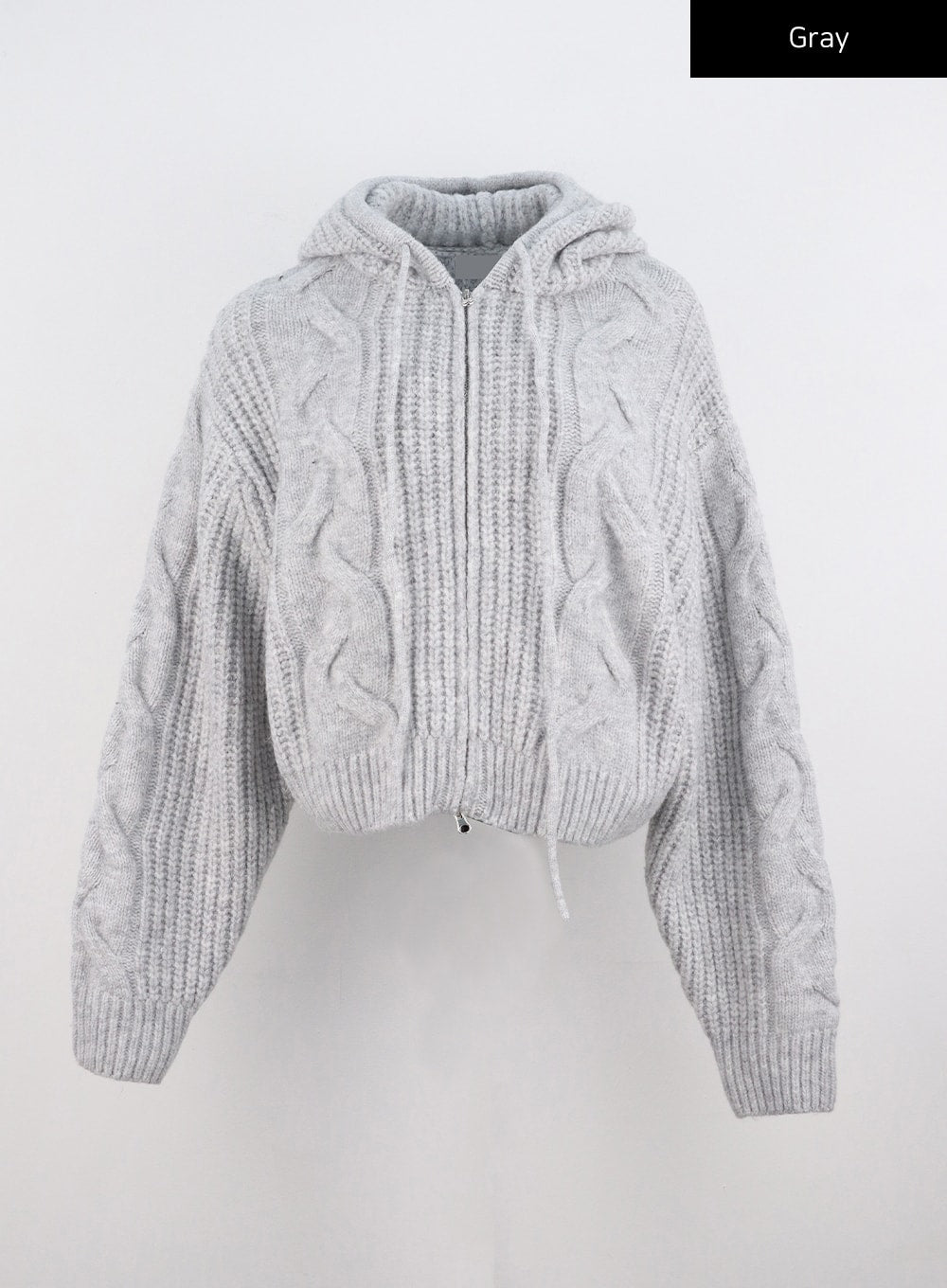 Grey zip front sweater online