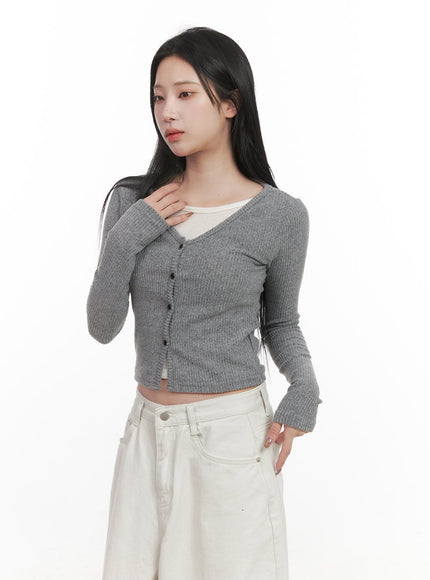 Classic Buttoned Crop Cardigan CJ516