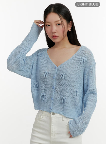 sheer-bowknot-cardigan-oy413 / Light blue