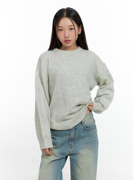 cozyknit-round-neck-sweater-cn411 / Light gray