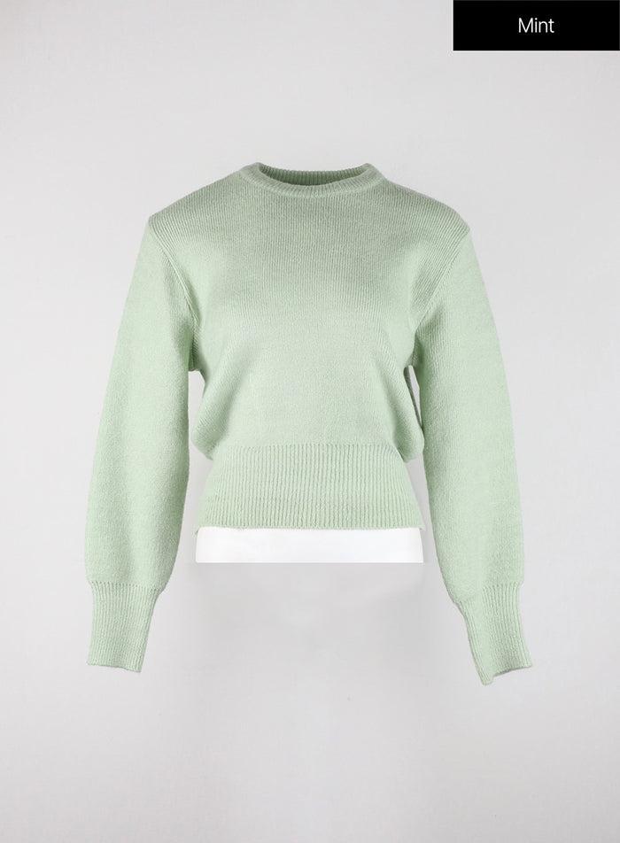 crew-neck-knit-sweater-od327 / Mint